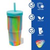 Silipint: Silicone 32oz Straw Tumblers: 2 Pack Sugar Rush - Unbreakable Cup - 3 of 4