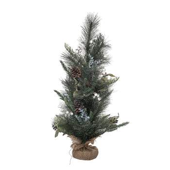 Transpac Artificial 24 in. Green Christmas Mixed Greenery Tree with Rustic Bells