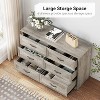 Garvee 6-Drawer Dresser, Farmhouse Modern Wooden Chest with Wide Metal Handles & Natural Texture Storage Organizer for Bedroom Living Room, Retro Gray - 3 of 4