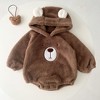 MyKids-Usa Baby Bear Embroidered Pattern Soft Bodysuits In Autumn - 2 of 4