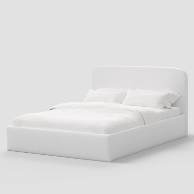 California King Rounded Corner Low Platform Bed in Velvet White - Threshold™