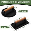 Burger Press, 7" Round & 8.2"X4.3" Rectangle Heavy-Duty Cast Iron Smash Bacon Press Meat Steak with Wood Handle for Griddle, Sandwich, Nonstick Pan - 2 of 4