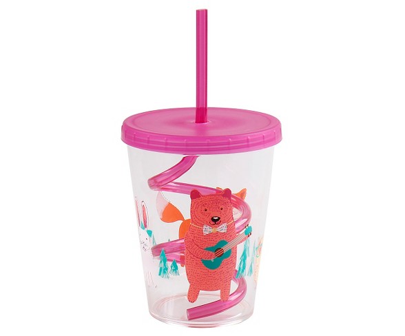 Animals Cup with Swirly Straw 15oz Pink - Circo&#153;