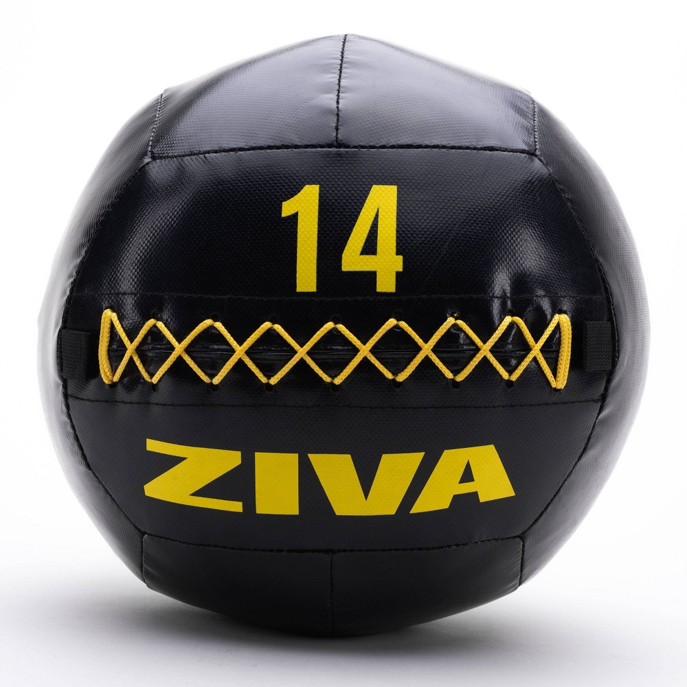 ZIVA Commercial Grade Soft Wall Medicine Ball - Black 14lbs
