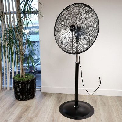 30 Inch Black Steel Industrial Oscillating Floor Fan