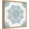 Amanti Art Mandala Morning V Blue and Gray by Anne Tavoletti Canvas Wall Art Print Framed 16-in. x 16-in. - 2 of 4
