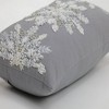 12"x18" Snowflake Christmas Indoor Lumbar Throw Pillow Silver - Pillow Perfect: Beaded, Embroidered, Zippered - 2 of 3