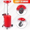20 Gallon Waste Oil Drain Tank, Portable Air Operated Drainer, Adjustable Funnel 38"-65", 15" Funnel, 360° Wheels & Toolbox, Fluid Transfer - 3 of 4