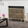 Angel Sar 41x31in Fireplace Screen with Overlapping Circle Design, Iron Fire Screen for Indoor Fireplace Safety, Gold - 4 of 4