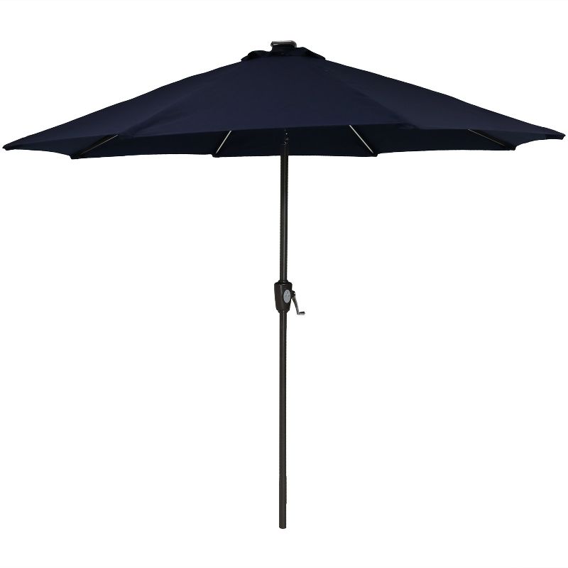 Sunnydaze Outdoor Aluminum Sunbrella Patio Umbrella with Solar LED Light Bars and Tilt - 9', 4 of 13