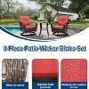 3 Pieces Outdoor Swivel Patio Rocking Chairs Set, 2 Glider Chairs & Side Table, Outdoor Wicker Patio Furniture, for Backyard, Garden, Balcony - 4 of 4