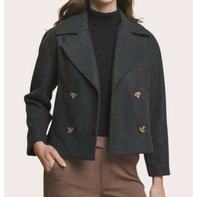 Women's Double Breasted Wool Jacket - LOVE TREE