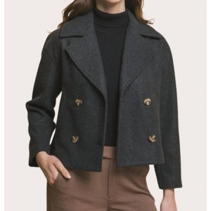 Women's Double Breasted Wool Jacket - LOVE TREE - 1 of 4