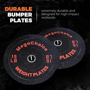 Bumper Weight Plates 2 Inch Barbell Plates Set of 2, Rubber Colored Weight Plates 10-45 Lbs for Home Gym Strength Training & Weightlifting - 1 of 4
