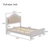 Full/Queen Size Modern Platform Bed Frame with Upholstered Curved Headboard, No Box Spring Needed, Cream Grey-ModernLuxe - 4 of 4