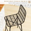Black Rattan Bar Stools Set of 2, 26 Inch High Bar Stools with Back, Bar Stools for Kitchen Island - 3 of 4