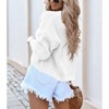 Clearlove Women's Cropped Drop Shoulder Cardigan Long Sleeve Open-Front Knit Shrug Jacket - 3 of 4