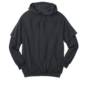Boulder Creek by KingSize Men's Big & Tall Tall Thermal-Lined Layered Look Hoodie - 1 of 4