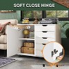 5-Drawer Wood Dresser Chest with Door, Mobile Storage Cabinet, Printer Stand for Home Offic - 2 of 4