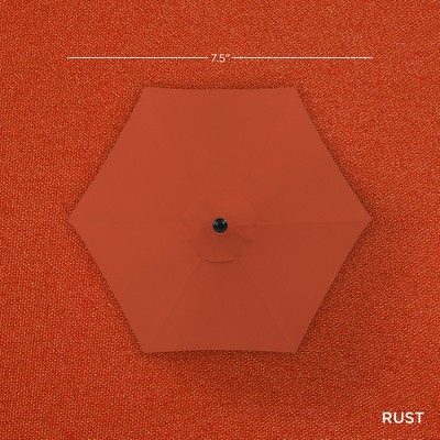 Rust Hexagon Market Patio Umbrella with Crank Lift and Tilt