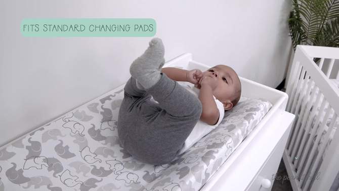 The Peanutshell Minky Dot Solid Changing Pad Covers - Gray/White 2pk, 2 of 6, play video
