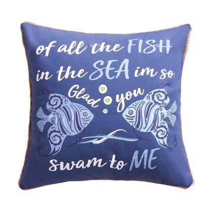 Laida Beach Fish Sea Me Decorative Pillow - Levtex Home