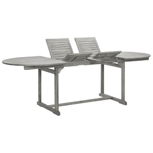 vidaXL Garden Table Grey Solid Acacia wood Medium Extendable - 1 of 4