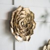 GlasFlength Wall Art Flowers Decorations 3D Flowers Wall Decoration Handmade Rustic Wall Art Simple for Living Room, Gold, 10"*1.4"*10" - 4 of 4