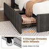 Bed Frame with 4 Storage Drawers and Storage Headboard, Charging Station with Type-C & USB Ports, No Box Spring Needed - 4 of 4