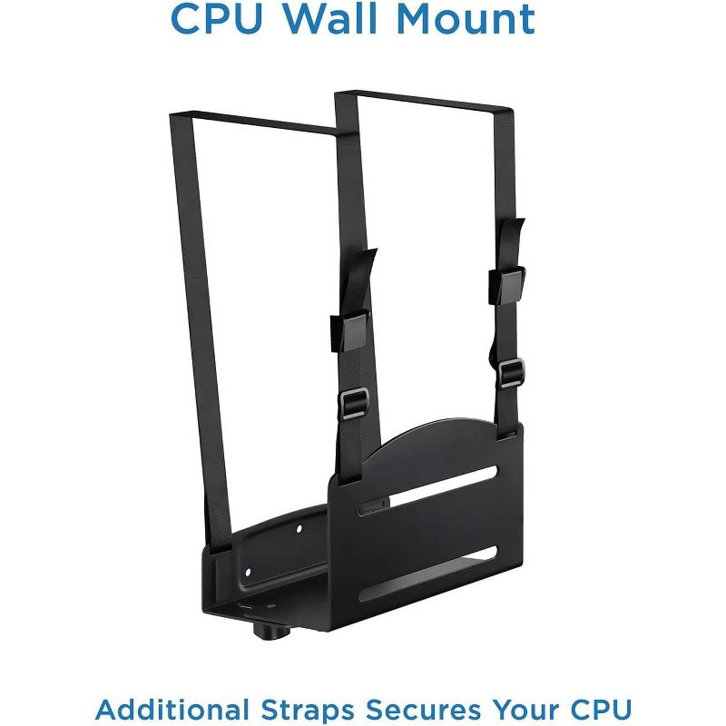 Mount-It! Monitor and Keyboard Wall Mount with CPU Holder, Height Adjustable Standing VESA Keyboard Tray, 25 Inch Wide Platform with Mouse Pad, 4 of 9