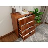 23.6" Wood Chest of Drawers with Modern Design, Spacious Storage, and Vertical Slat Details - 3 of 4