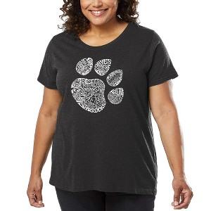 LA Pop Art Women's Word Art T-shirt - Cat Paw - 1 of 4