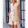 Clearlove Womens 2 Piece Outfits Sleeveless Double Breasted Suit Summer Loose Shorts Office Business Casual Matching Set. - 2 of 4