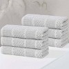 Viscose Cotton Blend Medium Weight Soft Textured Checkered and Ribbed Towel Set by Blue Nile Mills - 2 of 4