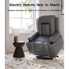 Large Power Lift Recliner Chair for Elderly, Faux Leather Reclining Sofa w/ Heat, Massage, Side Pocket & Cup Holder for Living Room,21" width - 4 of 4