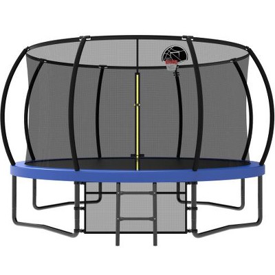 BestParts 12FT Trampoline with Safety Enclosure, Basketball Hoop & Ladder