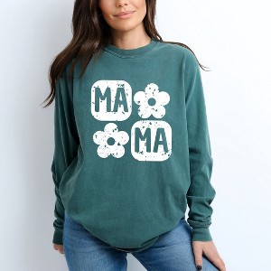Simply Sage Market Women's Mama Square Flower Grunge Long Sleeve Garment Dyed Tee - 1 of 4