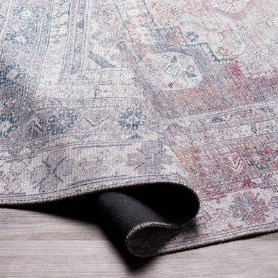 Hauteloom Gray and Cream Washable Chenille Area Rug