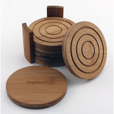 BergHOFF 7 Pc Bamboo Circular Coaster Set