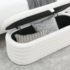 45.5 Inches Storage Ottoman Bench With Safety Hinge Upholstered Storage Bench End Of Bed Stool For Bedroom Living Room Entryway - 3 of 4