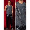 Lars Amadeus Men's Sparkly Sequins Crew Neck Party Club Metallic Tank Top - 4 of 4