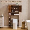 Over Toilet Storage Cabinet 32 Inches White Farmhouse Bathroom Laundry Restroom Cabinet with 2 Barn Doors Toilet Paper Holder Stand - 4 of 4
