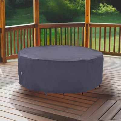 Gray Heavy Duty Waterproof Round Patio Table Cover, 72" Diameter