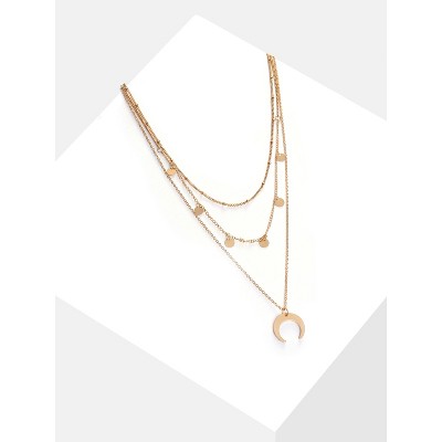 SOHI Women's Gold Everyday Multi-Layer Necklace