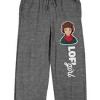 Lofi Girl Character Logo Adult Gray Heather Sleep Pajama Pants - 2 of 4