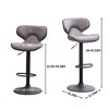 DOMETOUR Adjustable Swivel Barstool with Chrome Base Set of 2 - 4 of 4