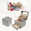 Unique Bargains 3 Layers PU Leather Jewelry Box with Drawer and Mirror - 2 of 4