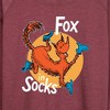 Women's - Dr. Seuss - Fox In Socks Jumping Lightweight French Terry Wide Neck Long Sleeve Graphic Shirt - 2 of 4