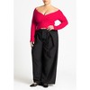 ELOQUII Women's Plus Size Wrap Front Cropped Sweater - 4 of 4