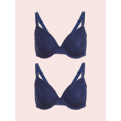 Leading Lady Women's The Paulette - Underwire Allover Lace Nursing Bra 2-Pack (4018-2pk) Sapphire 2PK 34C
